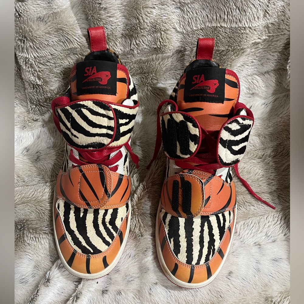 Used Sia Collective. Zibra and lepord print Men sneakers. Without box. Size 8